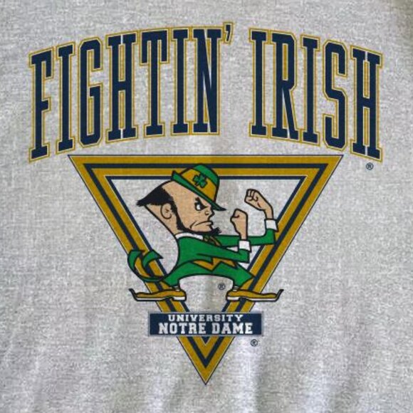 Retro 90s Notre Dame Fighting Irish Football Sweatshirt, University Of Notre Dam - Picture 3 of 4